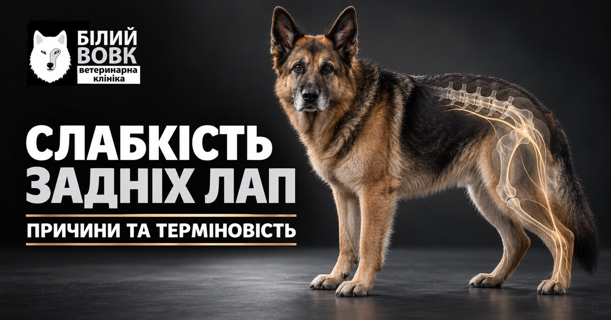 Слабкість задніх лап у собаки та схема хребта