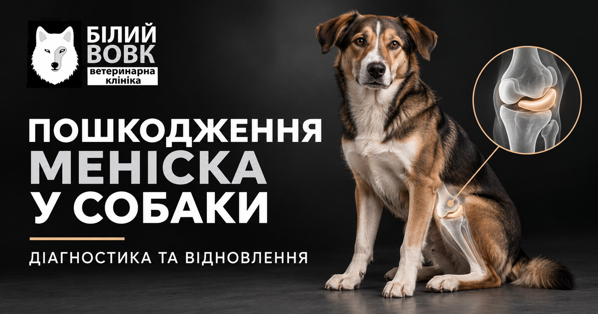 Пошкодження меніска у собаки та будова колінного суглоба